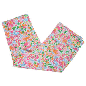 Kim Rogers Wom 20W Pink Floral Tummy Panel Capri Pants Spring Summer Everyday